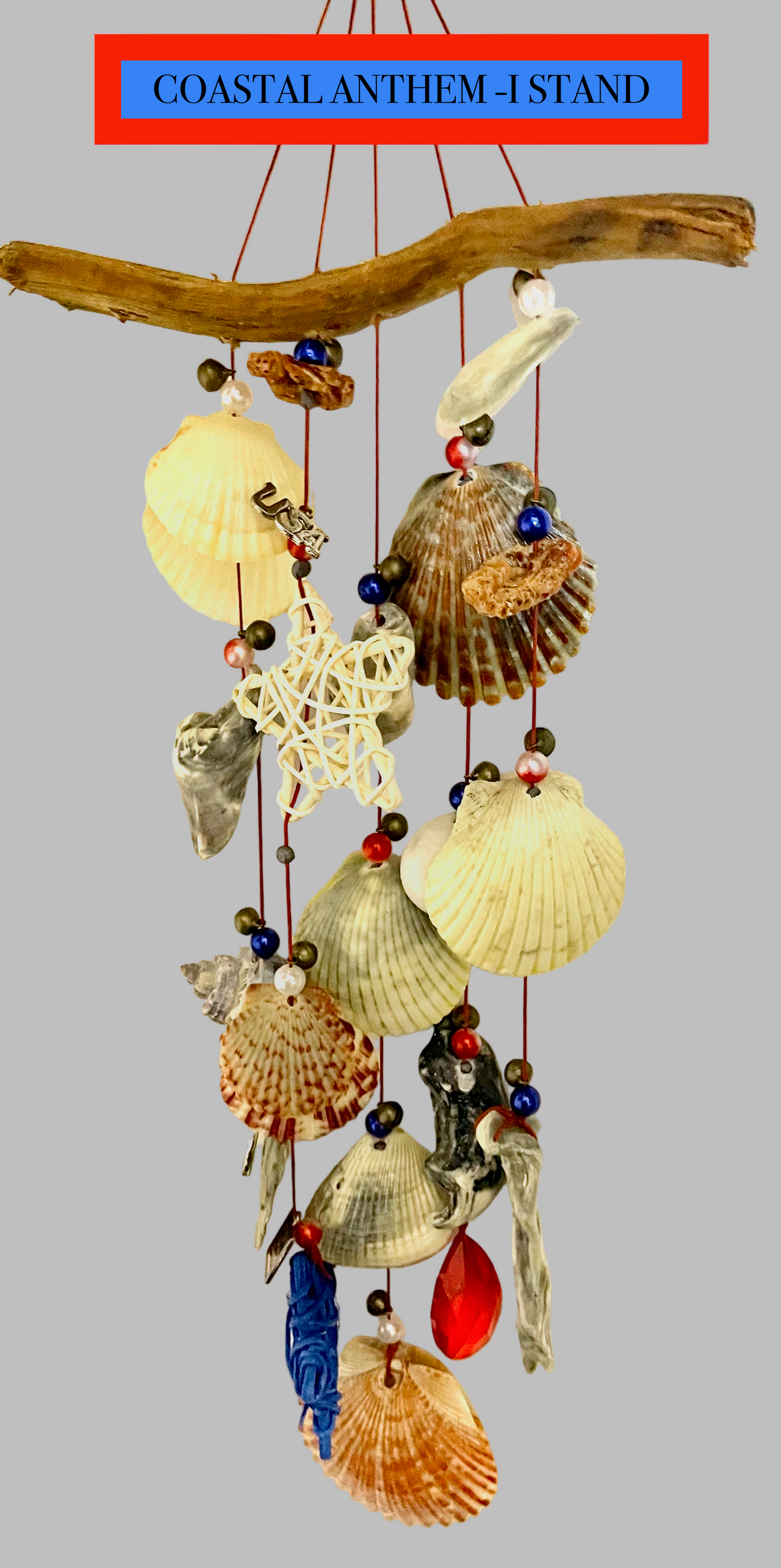 Coastal Anthem-I Stand: Compact Coastal Patriotic Wind Chime.